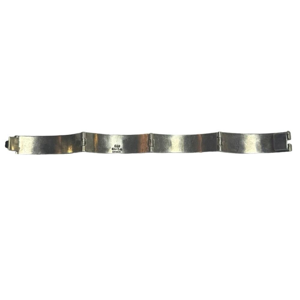 Vintage 925 TC Mexico Sterling Silver Turquoise Inlay Bangle Bracelet - 67 Grams - Picture 5 of 11